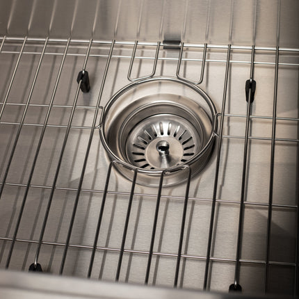 ZLINE 27 in. Garmisch Undermount Single Bowl Stainless Steel Kitchen Sink with Bottom Grid and Accessories (SLS-27)