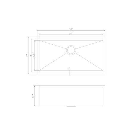 ZLINE 33 in. Garmisch Undermount Single Bowl Stainless Steel Kitchen Sink with Bottom Grid and Accessories (SLS-33)