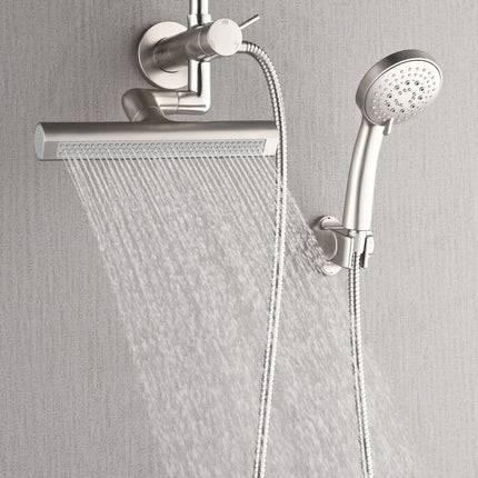 Forno Acqua AcquaFALL Mini Shower Head, Brushed Nickel Finish, Overhead Rainfall Shower, 7 Way Diverter, Handheld Shower Head, Body Jets, 2.5 GPM Flow Rate FORNO ACQUA