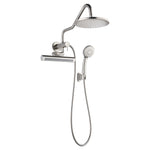 Forno Acqua AcquaFALL Mini Shower Head, Brushed Nickel Finish, Overhead Rainfall Shower, 7 Way Diverter, Handheld Shower Head, Body Jets, 2.5 GPM Flow Rate