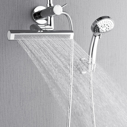 Forno Acqua AcquaFALL Mini Shower Head, Polished Stainless Steel Finish, Overhead Rainfall Shower, 7 Way Diverter, Handheld Shower Head, Body Jets, 1.8 GPM Flow Rate FORNO ACQUA