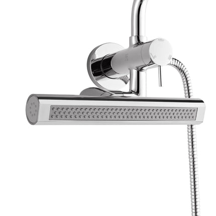 Forno Acqua AcquaFALL Mini Shower Head, Polished Stainless Steel Finish, Overhead Rainfall Shower, 7 Way Diverter, Handheld Shower Head, Body Jets, 1.8 GPM Flow Rate FORNO ACQUA