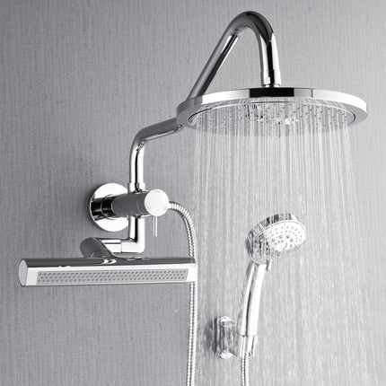 Forno Acqua AcquaFALL Mini Shower Head, Polished Stainless Steel Finish, Overhead Rainfall Shower, 7 Way Diverter, Handheld Shower Head, Body Jets, 1.8 GPM Flow Rate FORNO ACQUA