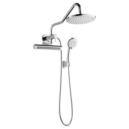 Forno Acqua AcquaFALL Mini Shower Head, Polished Stainless Steel Finish, Overhead Rainfall Shower, 7 Way Diverter, Handheld Shower Head, Body Jets, 1.8 GPM Flow Rate FORNO ACQUA