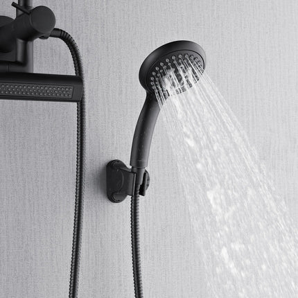 Forno Acqua AcquaFALL Mini 8 Inch Shower Head, Matte Black Finish, Overhead Rainfall Shower, Handheld Shower Head, Body Jets, 2.5 GPM Flow Rate FORNO ACQUA