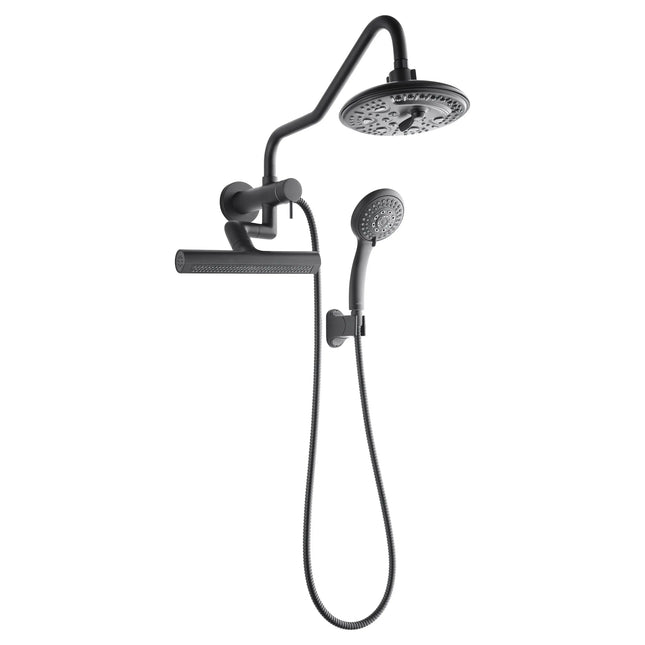 Forno Acqua AcquaFALL Mini 8 Inch Shower Head, Matte Black Finish, Overhead Rainfall Shower, Handheld Shower Head, Body Jets, 2.5 GPM Flow Rate FORNO ACQUA