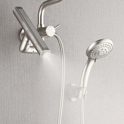 Forno Acqua AcquaFALL Mini 8 Inch Shower Head, Brushed Nickel Finish, Overhead Rainfall Shower, Handheld Shower Head, Body Jets, 1.8 GPM Flow Rate FORNO ACQUA