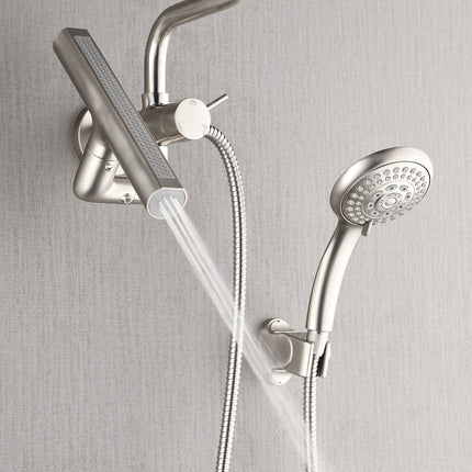 Forno Acqua AcquaFALL Mini 8 Inch Shower Head, Brushed Nickel Finish, Overhead Rainfall Shower, Handheld Shower Head, Body Jets, 1.8 GPM Flow Rate FORNO ACQUA