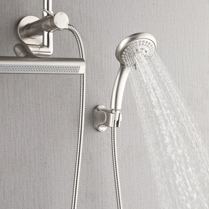 Forno Acqua AcquaFALL Mini 8 Inch Shower Head, Brushed Nickel Finish, Overhead Rainfall Shower, Handheld Shower Head, Body Jets, 1.8 GPM Flow Rate FORNO ACQUA