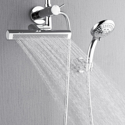 Forno Acqua AcquaFALL Mini 8 Inch Shower Head, Polished Stainless Steel Finish, Overhead Rainfall Shower, Handheld Shower Head, Body Jets, 1.8 GPM Flow Rate FORNO ACQUA
