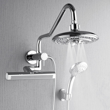 Forno Acqua AcquaFALL Mini 8 Inch Shower Head, Polished Stainless Steel Finish, Overhead Rainfall Shower, Handheld Shower Head, Body Jets, 1.8 GPM Flow Rate FORNO ACQUA