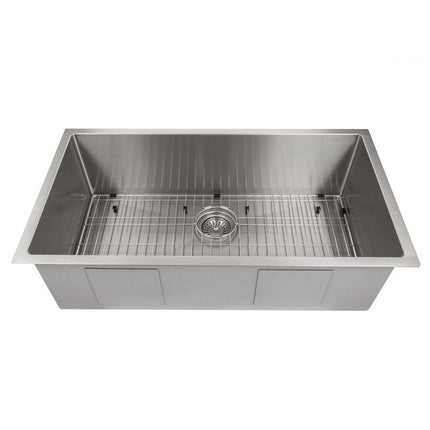 ZLINE 36 in. Meribel Undermount Single Bowl Stainless Steel Kitchen Sink with Bottom Grid (SRS-36)