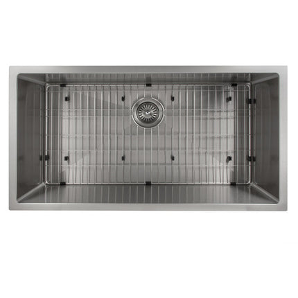 ZLINE 36 in. Meribel Undermount Single Bowl Stainless Steel Kitchen Sink with Bottom Grid (SRS-36)