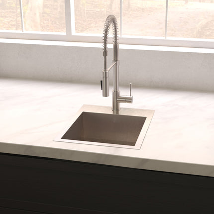 ZLINE 15 in. Donner Topmount Single Bowl Bar Kitchen Sink in Stainless Steel (STS-15)