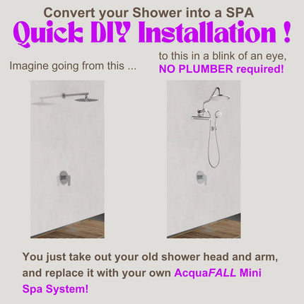 Forno Acqua AcquaFALL Mini Shower Head, Brushed Nickel Finish, Overhead Rainfall Shower, 7 Way Diverter, Handheld Shower Head, Body Jets, 2.5 GPM Flow Rate FORNO ACQUA