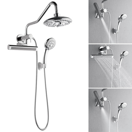 Forno Acqua AcquaFALL Mini 8 Inch Shower Head, Polished Stainless Steel Finish, Overhead Rainfall Shower, Handheld Shower Head, Body Jets, 1.8 GPM Flow Rate FORNO ACQUA