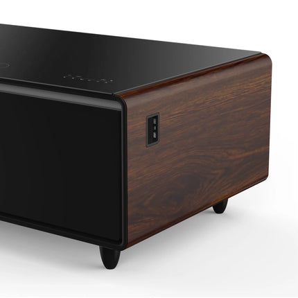 Forno Evoluto Tavolo 51-Inch Smart Coffee Table with Wood-Accent Sides – Dual Cooling Zones, Wireless Charging Pad & Built-In Bluetooth Speakers FORNO