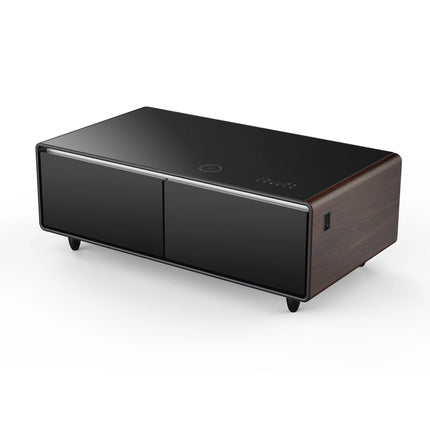 Forno Evoluto Tavolo 51-Inch Smart Coffee Table with Wood-Accent Sides – Dual Cooling Zones, Wireless Charging Pad & Built-In Bluetooth Speakers FORNO