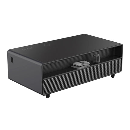 Forno Evoluto Tavolo 51-Inch Black Smart Coffee Table – Dual Refrigerator Drawers, Bluetooth 5.0 Audio, Wireless Charging & RGB Ambient Light FORNO