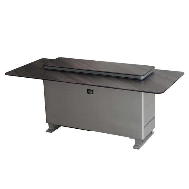 Elevato Smart Bar Table, Midnight Marble, 5.3 cu.ft fridge and freezer with Bluetooth control