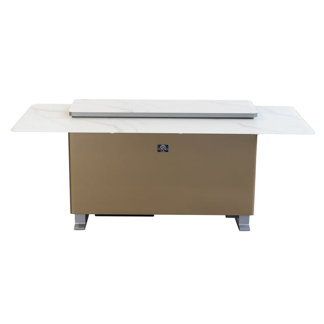 Elevato Smart Bar Table in White, 5.3 cu.ft fridge and freezer with Bluetooth control FORNO