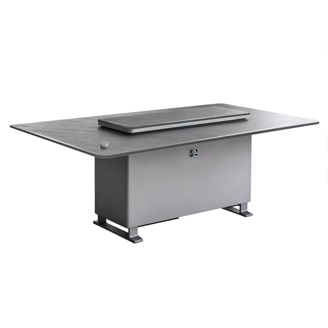 Cinetico Smart Dining Table, Sandstone Black, 5.3 cu.ft fridge and freezer with Bluetooth control FORNO