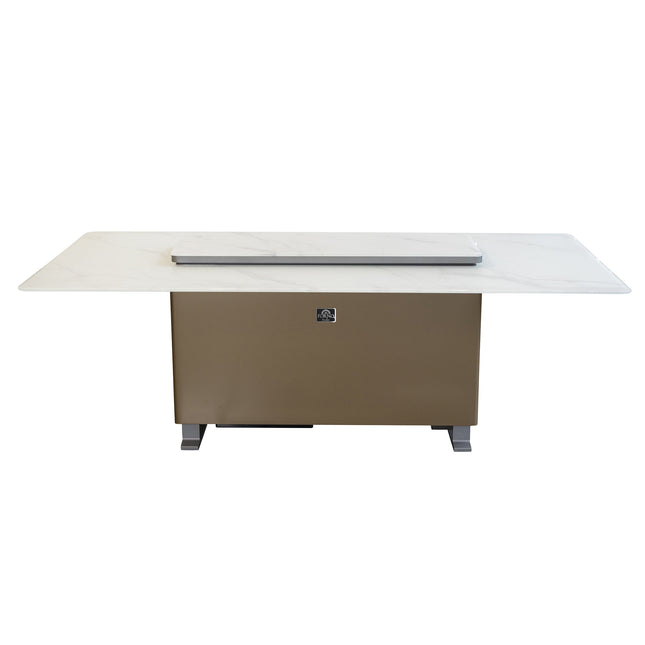 Cinetico Smart Dining Table in White, 5.3 cu.ft fridge and freezer with Bluetooth control FORNO