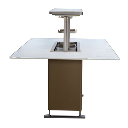Cinetico Smart Dining Table in White, 5.3 cu.ft fridge and freezer with Bluetooth control FORNO