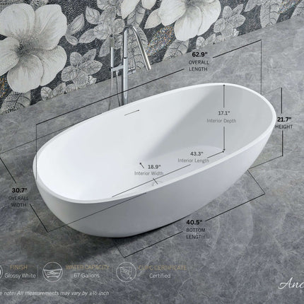 STONEBROOK Freestanding Acrylic Bathtub Ancerre Designs