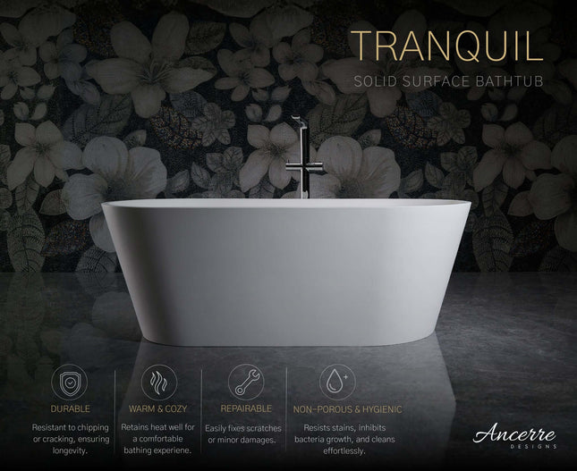 Tranquil Freestanding Solid Surface Bathtub Ancerre Designs