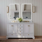 White | Brushed Gold Hardware
