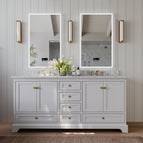 White | Brushed Gold Hardware