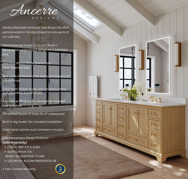 Audrey 84" Bath Vanity Set Ancerre Designs