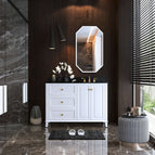White | Brushed Gold Hardware