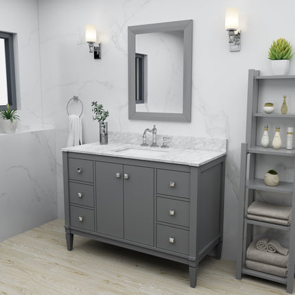 Kayleigh Bathroom Vanity with Sink and Carrara White Marble Top Cabinet Set Ancerre Designs