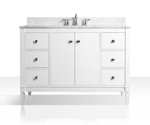 Kayleigh Bathroom Vanity with Sink and Carrara White Marble Top Cabinet Set Ancerre Designs