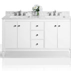60 inch | Double Sinks / White