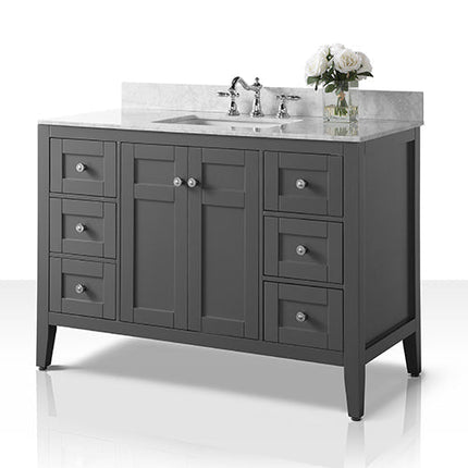 Maili Bathroom Vanity with Sink and Carrara White Marble Top Cabinet Set Ancerre Designs