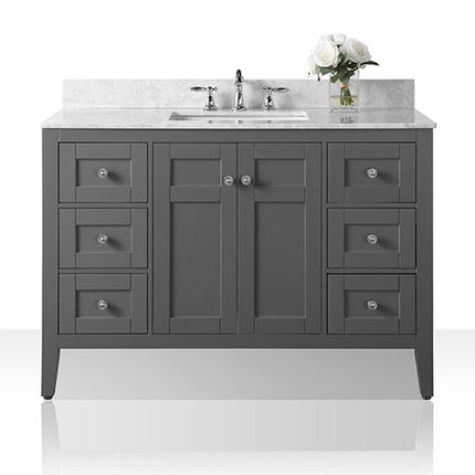 Maili Bathroom Vanity with Sink and Carrara White Marble Top Cabinet Set Ancerre Designs