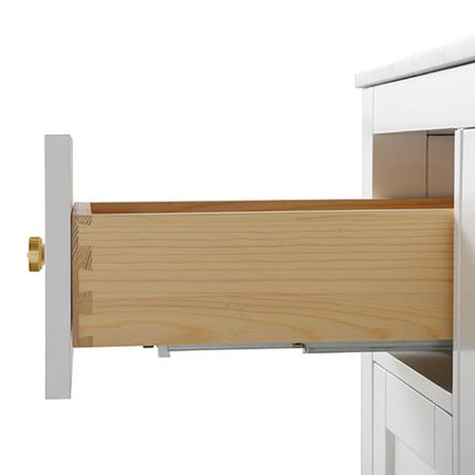 Maili Bathroom Vanity with Sink and Carrara White Marble Top Cabinet Set Ancerre Designs
