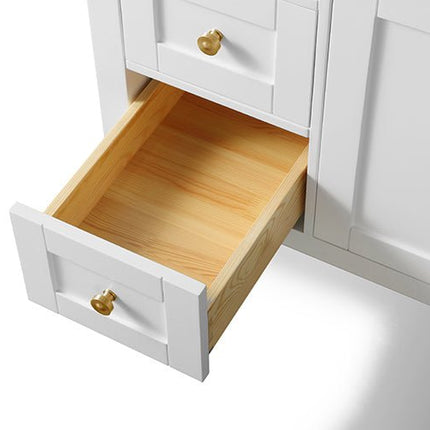 Maili Bathroom Vanity with Sink and Carrara White Marble Top Cabinet Set Ancerre Designs