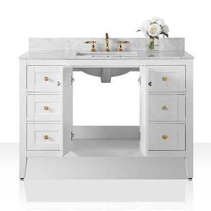 Maili Bathroom Vanity with Sink and Carrara White Marble Top Cabinet Set Ancerre Designs