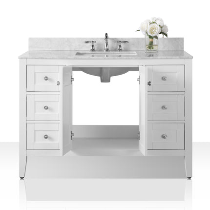 Maili Bathroom Vanity with Sink and Carrara White Marble Top Cabinet Set Ancerre Designs