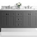 60 inch | Double Sinks / Sapphire Gray / Brushed Nickel