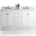 60 inch | Double Sinks / White / Brushed Nickel