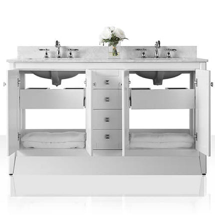 Shelton Bathroom Vanity with Sink and Carrara White Marble Top Cabinet Set Ancerre Designs