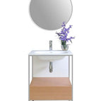 24 inch | Single Sink / Solid Surface / Natural Walnut