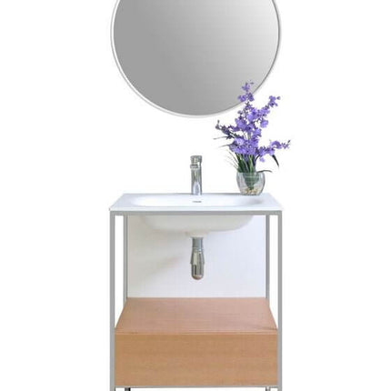 Tory Bathroom Vanity with Solid Surface Top Cabinet Set with Mirror Ancerre Designs