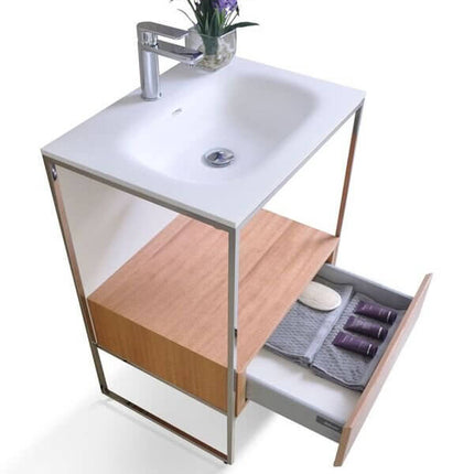 Tory Bathroom Vanity with Solid Surface Top Cabinet Set with Mirror Ancerre Designs