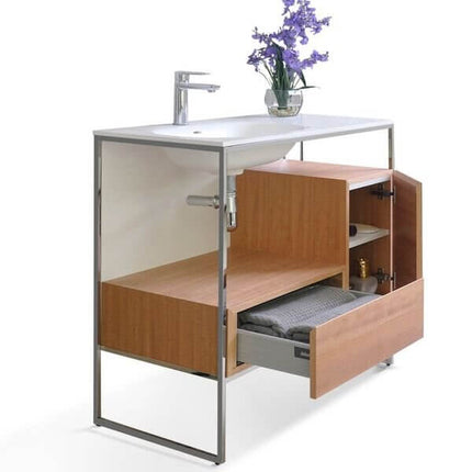 Tory Bathroom Vanity with Solid Surface Top Cabinet Set with Mirror Ancerre Designs